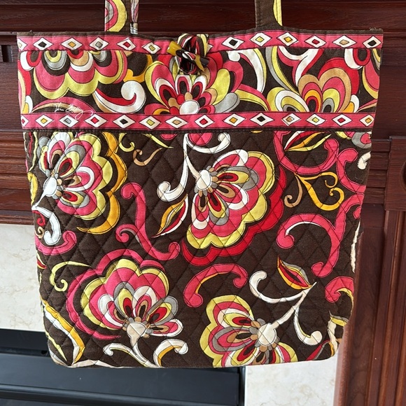 Vera Bradley Puccini Floral Toggle Tote Shoulder Bag & Matching Wallet Quilted - Picture 2 of 16